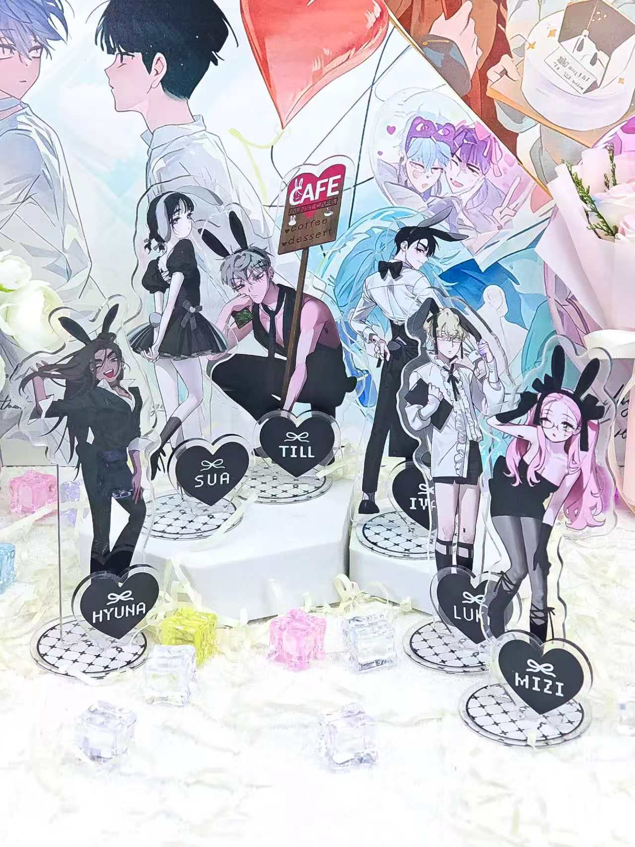 Desk Accessories - 귀여운 토끼 남아/여아 아크릴 스탠드 세트