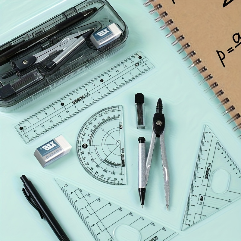 컴퍼스와 자 세트, 각도기, 삼각형 및 지우개가 포함된 - Math Geometry Set With Compass 리뷰 및 가격