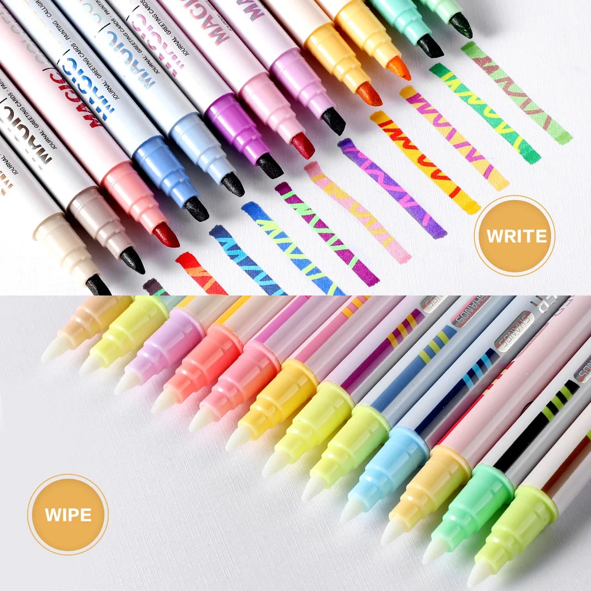 12pcs 양면 매직 컬러 변경 형광펜 세트, 학생 일 - Pastel Highlighter Set Double Ended 리뷰 및 가격