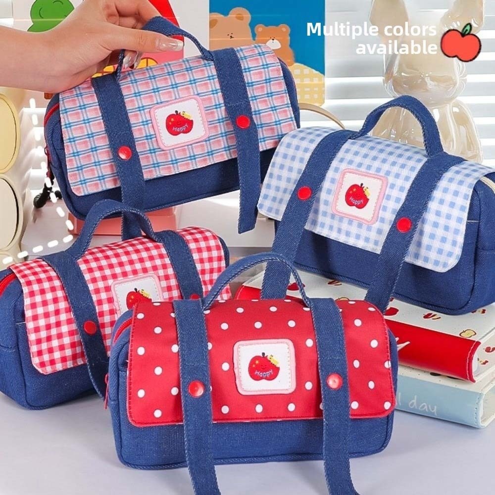 데님 과일 카우보이 필통 플래드 도트 무늬 한국 스타일 - Aesthetic Large Pencil Case Pouch 리뷰 및 가격