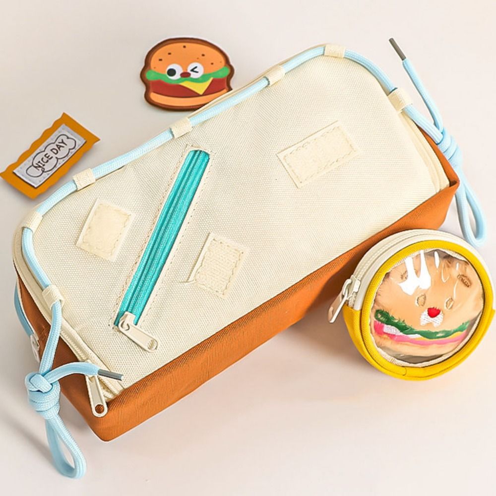 대용량 햄버거 연필 케이스 미적 맛있는 음식 학교 케이 - Aesthetic Large Pencil Case Pouch 리뷰 및 가격