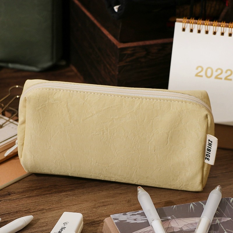 카와이 크림 가죽 연필 케이스 방수 대용량 문구 파우치 - Aesthetic Large Pencil Case Pouch 리뷰 및 가격