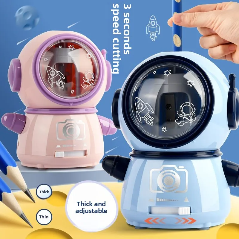 자동 전기 연필 깎이, 카와이 문구, 우주 비행사 모양 - Electric Pencil Sharpener Usb 리뷰 및 가격