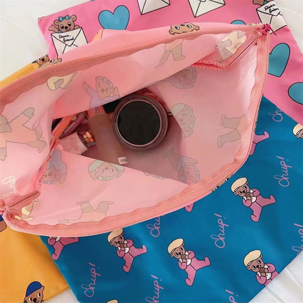 귀여운 카와이 메이크업 가방 곰 패턴 만화 문구 가방  - Stationery 리뷰 및 가격